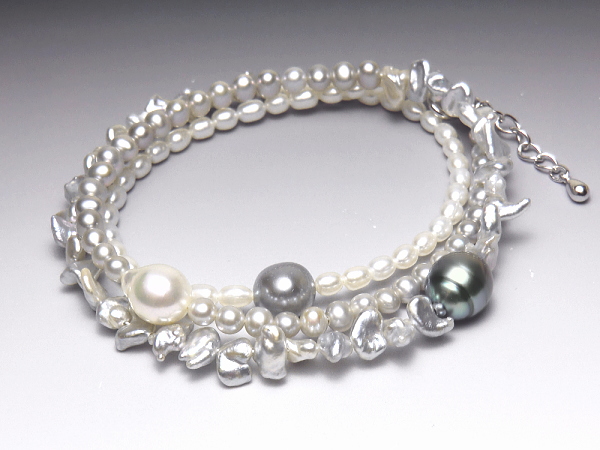 アコヤ真珠＆黒蝶真珠＆淡水真珠ブレスレット