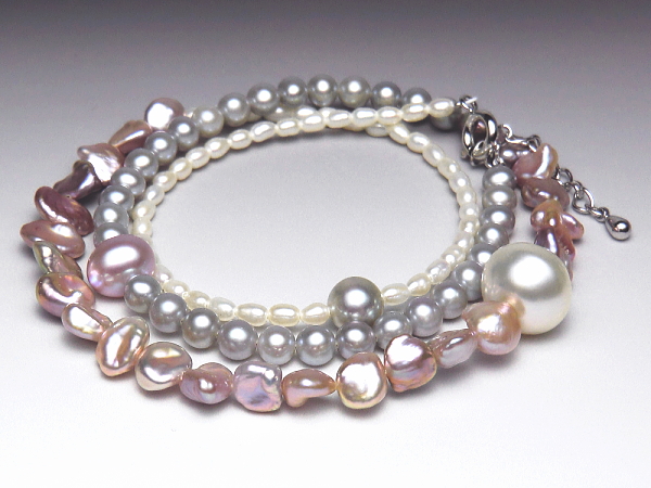 アコヤ真珠＆白蝶真珠＆淡水真珠ブレスレット