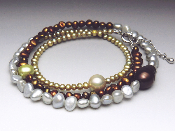 アコヤ真珠＆黒蝶真珠＆淡水真珠ブレスレット