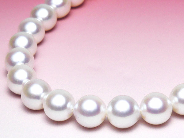 【オーロラ花珠】アコヤ真珠ネックレス(8.0～7.5ミリ/オーロラ花珠鑑別書付き)