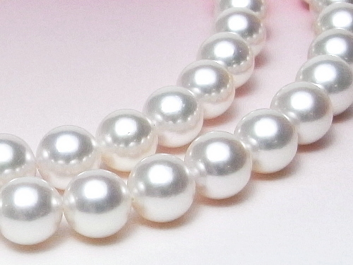 【花珠】アコヤ真珠ネックレス(8.0～7.5ミリ/花珠鑑別書・パールキーパー・真珠テリクロス付き)