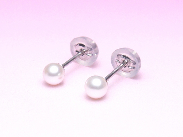 K14WGアコヤ真珠ピアス（3.5～3.0mm/直結タイプ）