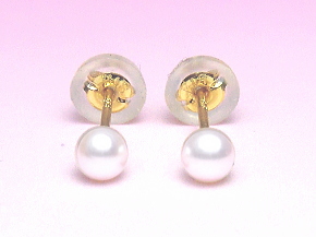 K18YGアコヤ真珠ピアス（3.5～3.0mm/直結タイプ）　正面