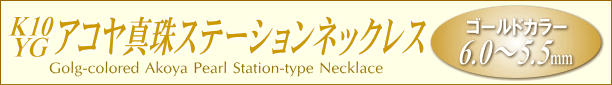 ナチュラルゴールドカラーのK10YGアコヤ真珠ステーションネックレス　タイトル