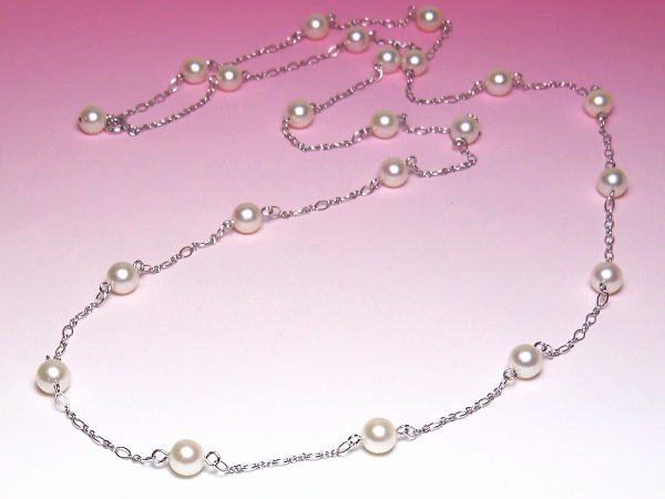 アコヤ真珠ロングステーションネックレス