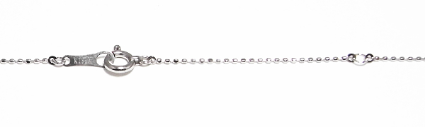 K18WGチェーンネックレス（カットボールタイプ／幅：0.8mm／長さ40cm）