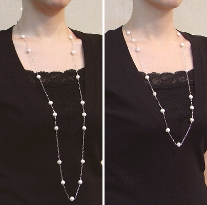 淡水真珠ロングステーションネックレス