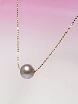 真珠の入れ替え＆長さ調節可能な淡水真珠スルーネックレス（パープルカラー）