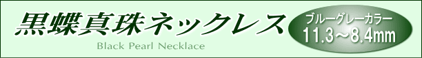 黒蝶真珠ネックレス（ブルーグレーカラー） タイトル