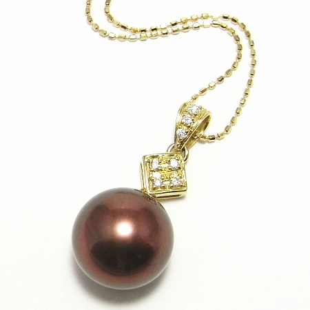 「ショコラカラー」黒蝶真珠ペンダントトップ（ショコラパール）